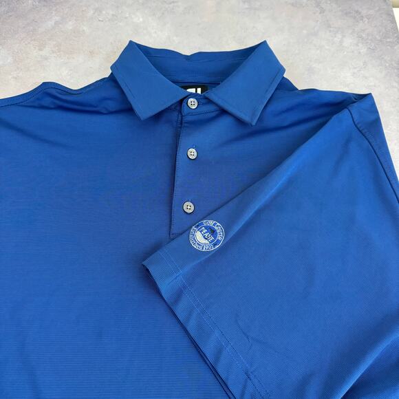 FootJoy Polo Shirt Men's L Blue Performance Outdoors Golf Preppy FJ Course Logo - Picture 3 of 9